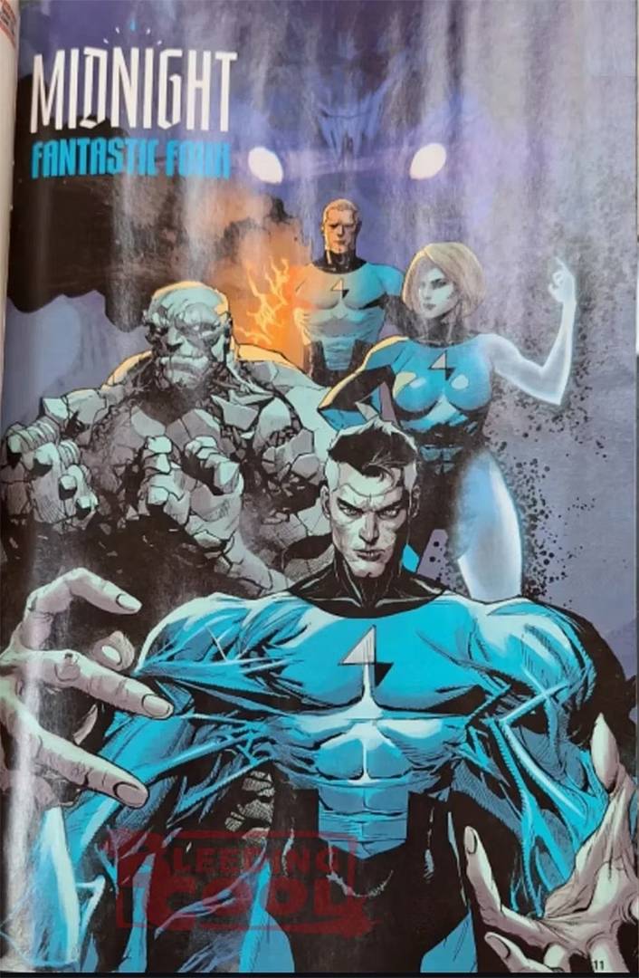 A photograph of the cover of Midnight Fantastic Four #1