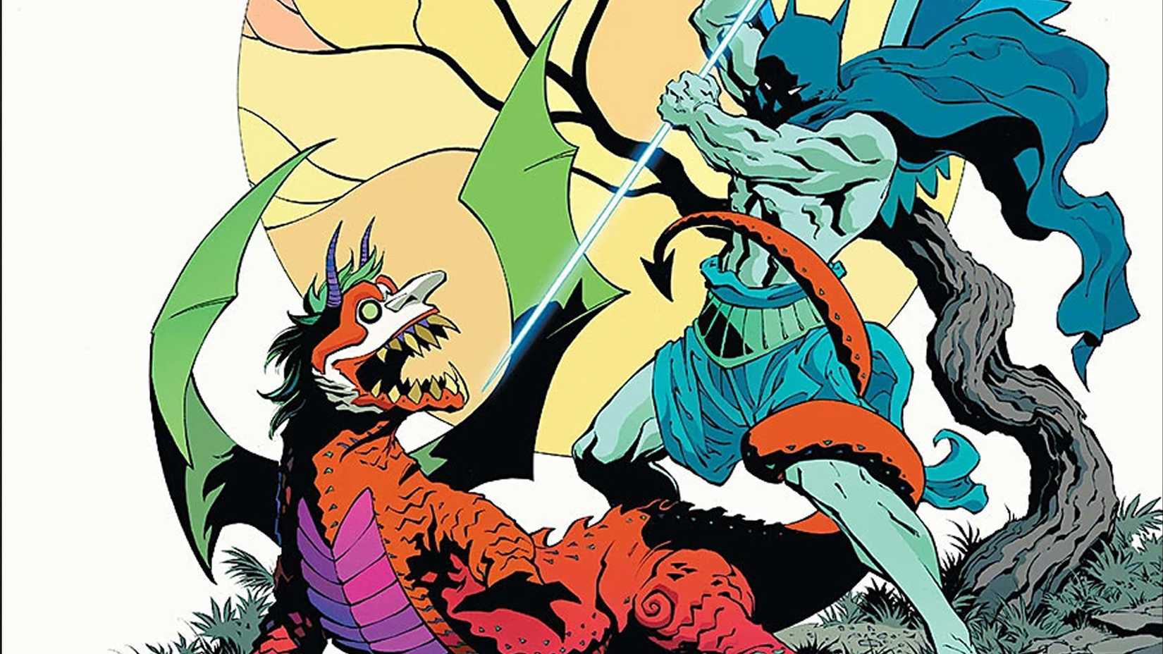 A symbolic image of Batman slaying Joker in the form of a dragon from Endgame