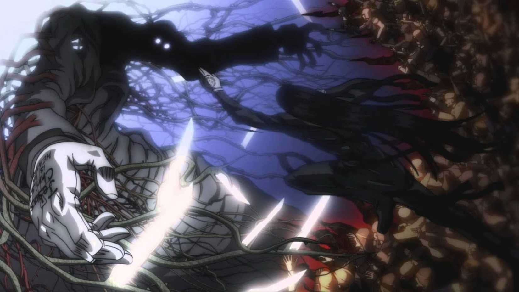 Alucard and Alexander Anderson fight in Hellsing Ultimate anime