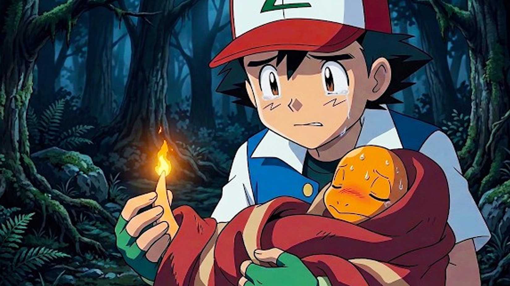 Ash saves an abandoned charmander