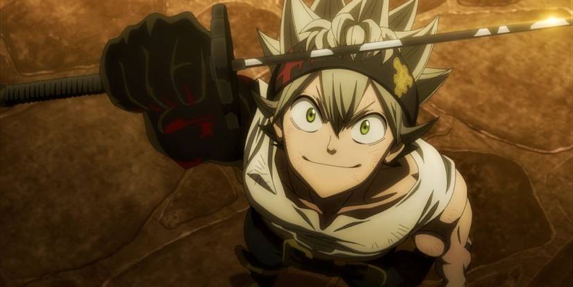 Asta smiling with Yami's katana in Black Clover