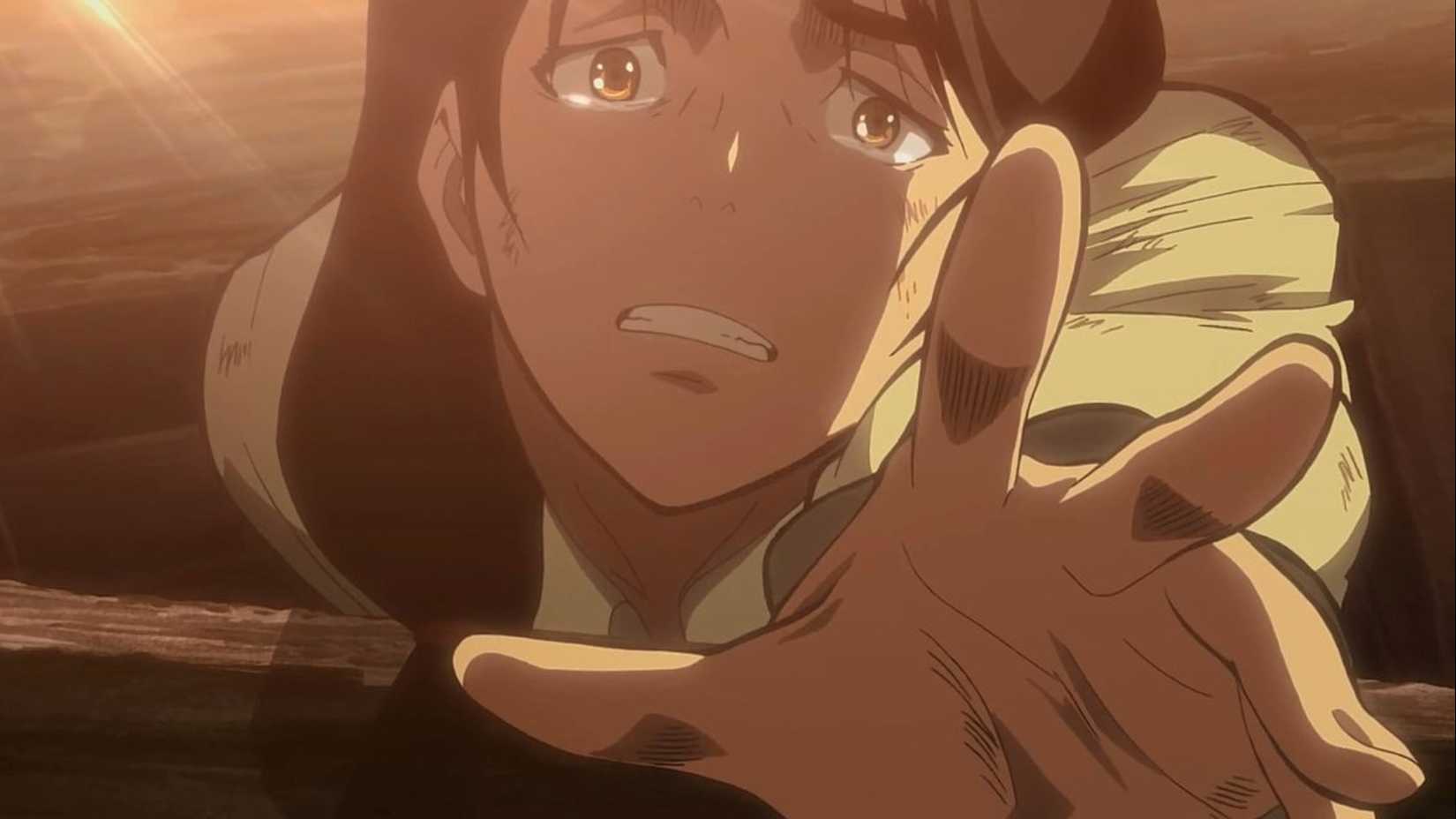 Attack On Titan Eren's Mom reaches out her hand in Episode 1