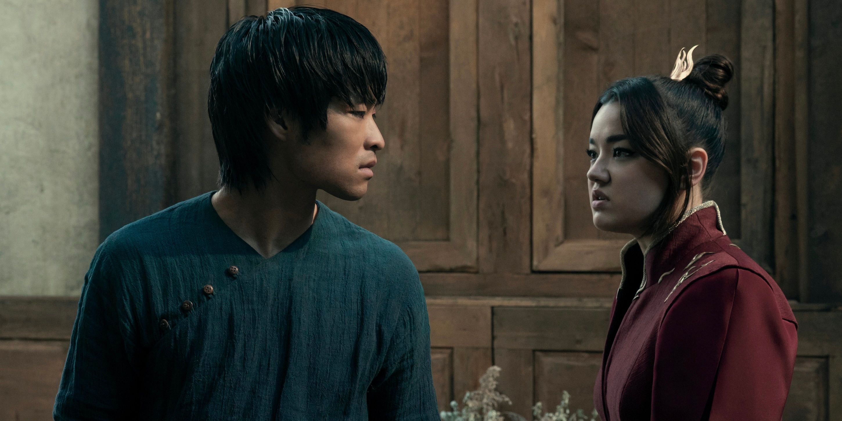 Zuko (Dallas Liu) and Azula (Elizabeth Yu) on Avatar: The Last Airbender