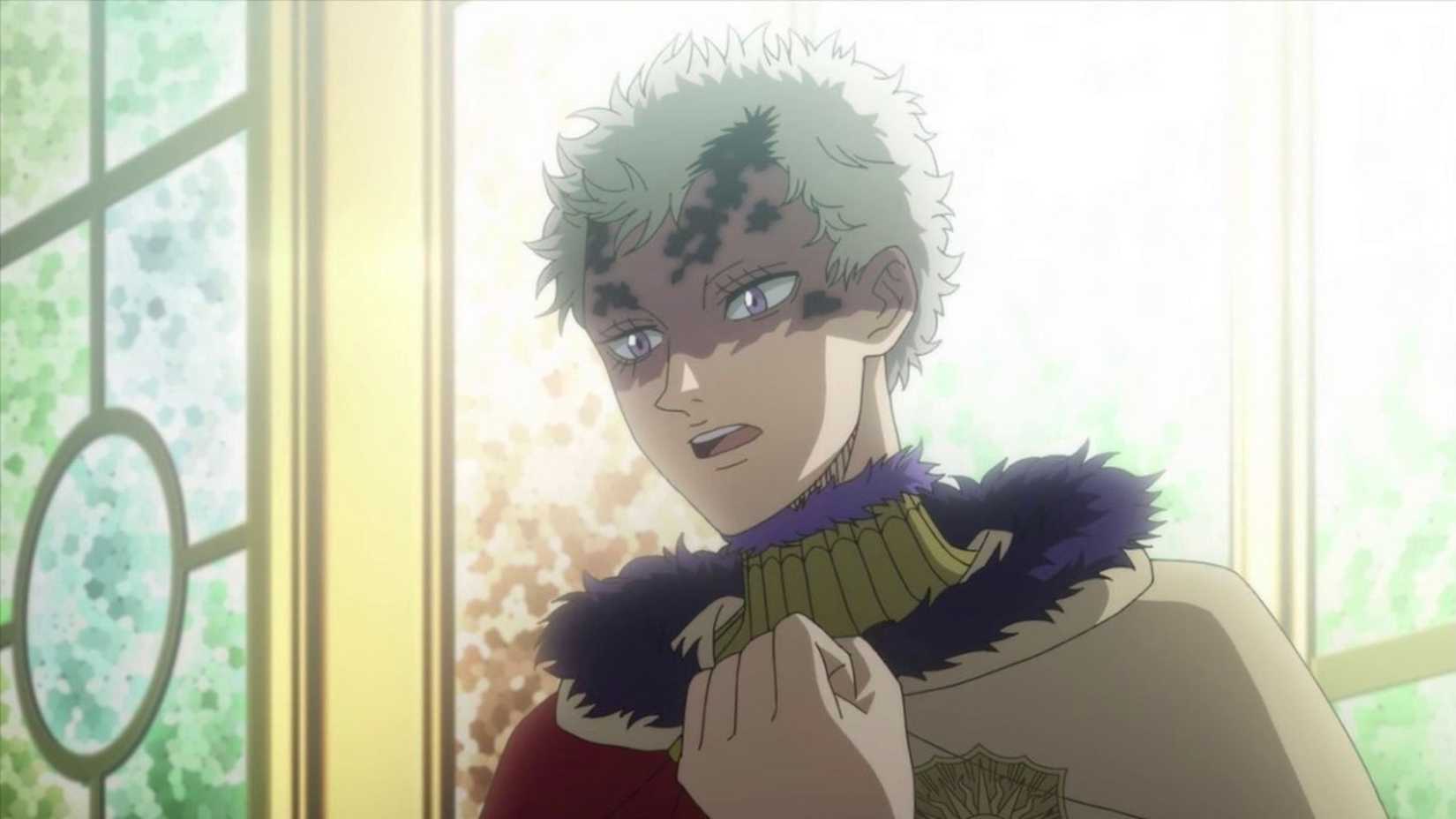 William Vangeance looking forward with determination, clenching his fist as he gives orders in Black Clover
