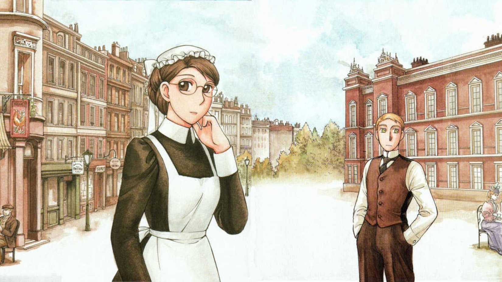 Emma manga art featuring Emma and William Jones main protagonists
