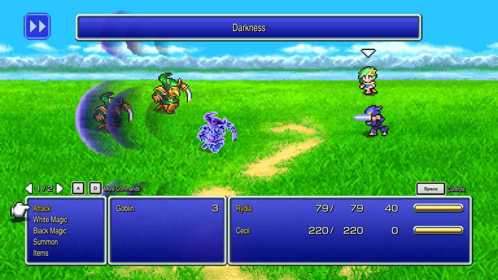 Final Fantasy IV battle screen  SNES