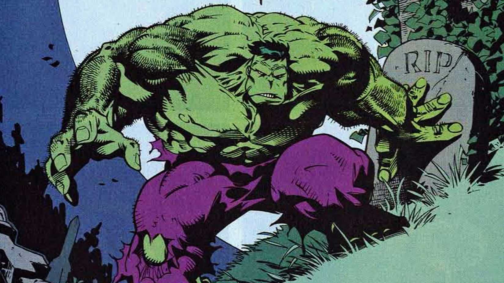 Hulk wakes up in a graveyard from Marvel's Flashback issue