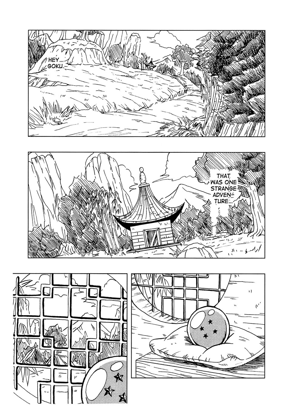 The ending of the Dragon Ball AF manga by Toyotarou