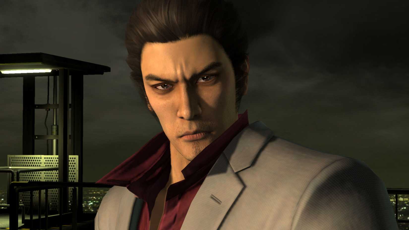 Kiryu Kazuma in the rooftop in Yakuza 4