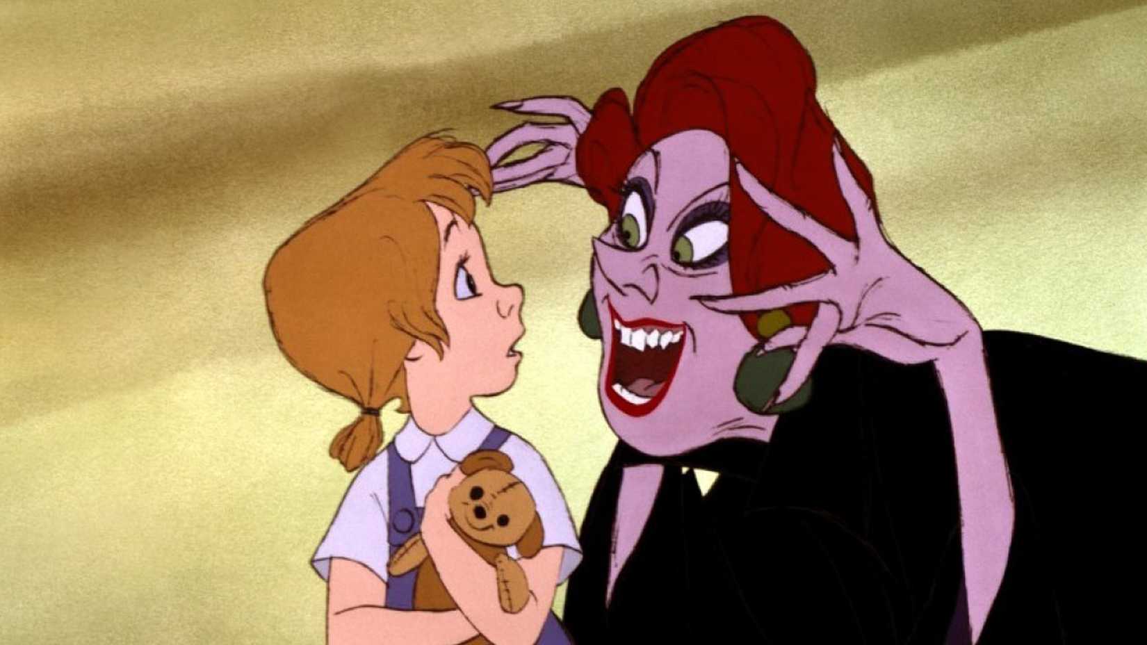 Madame Medusa freaks out Penny in The Rescuers.