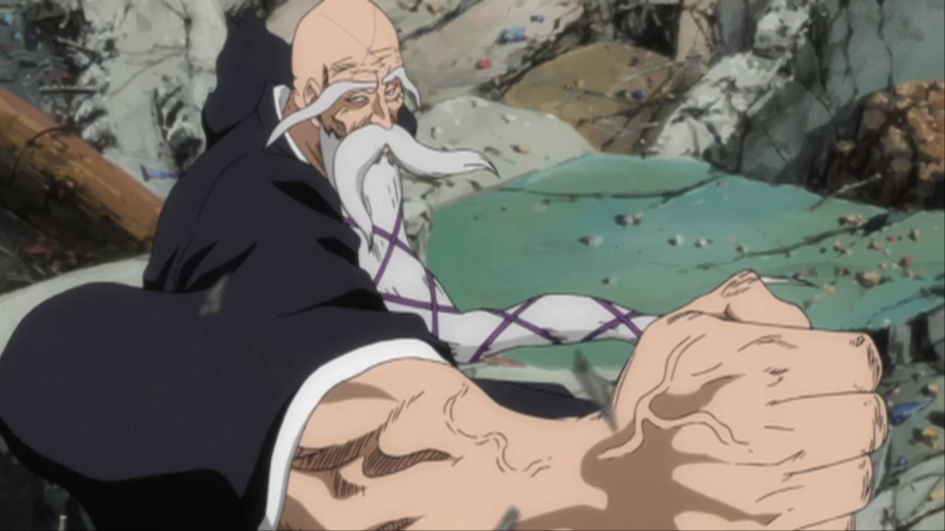 Yamamoto punching the air in Bleach