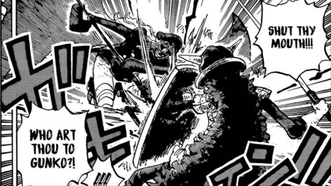 An Imu-controlled Gunko asks Brook about his relationship to her in One Piece Chapter 1183