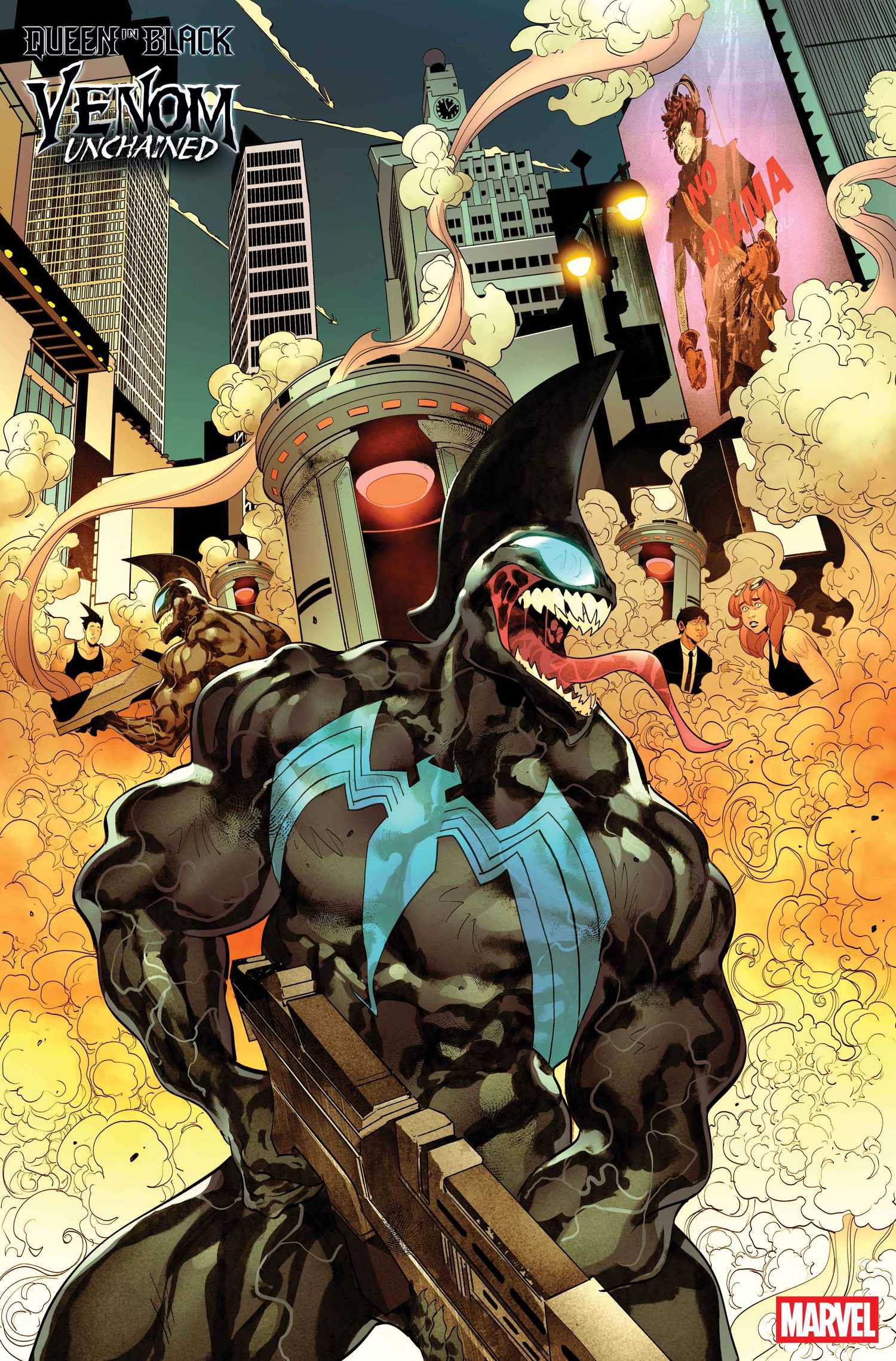 We see a symbiote with a gun