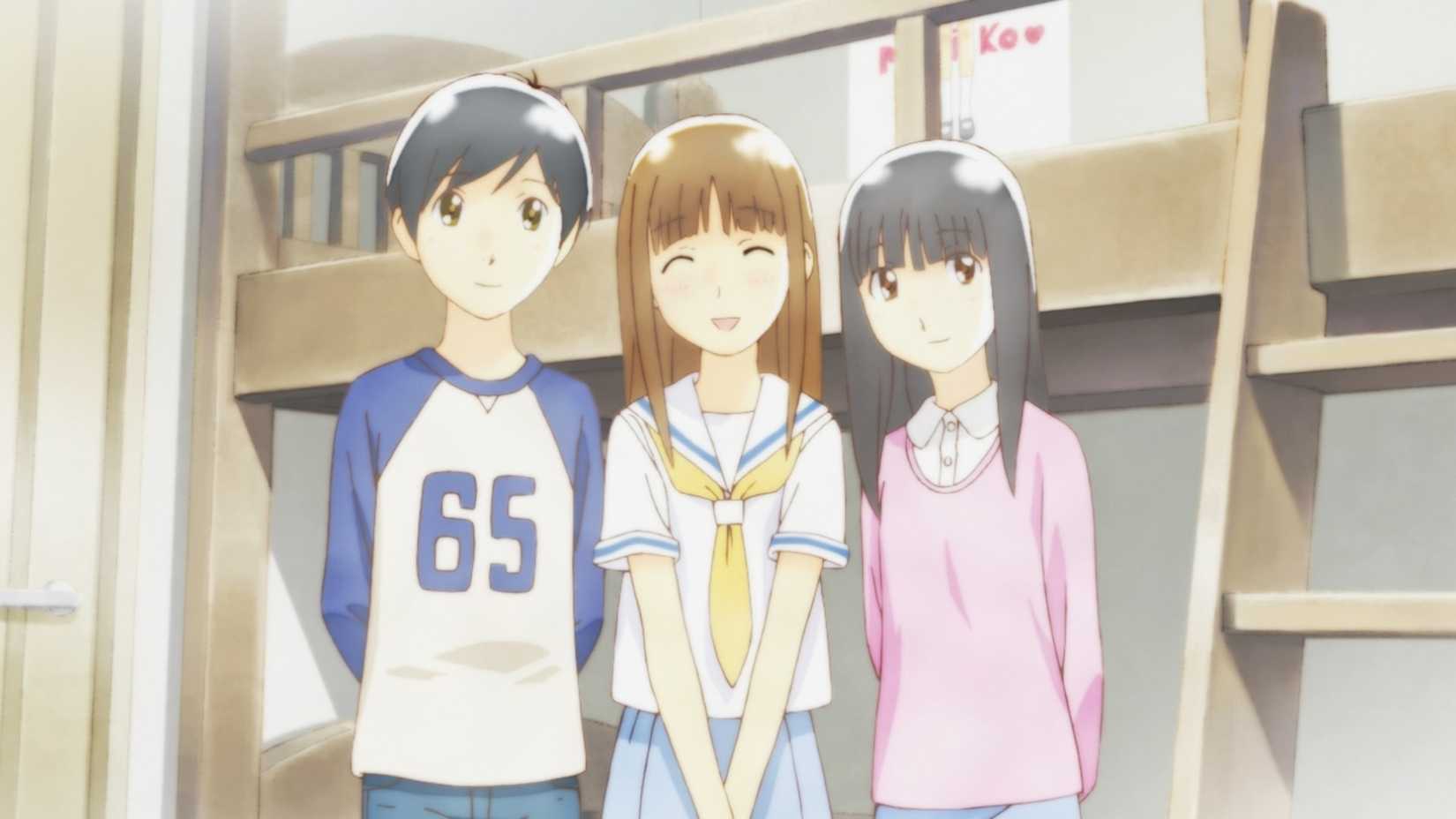 Shuuichi Nitori, Yoshino Takatsuki, Saori Chiba in Hourou Musuko anime