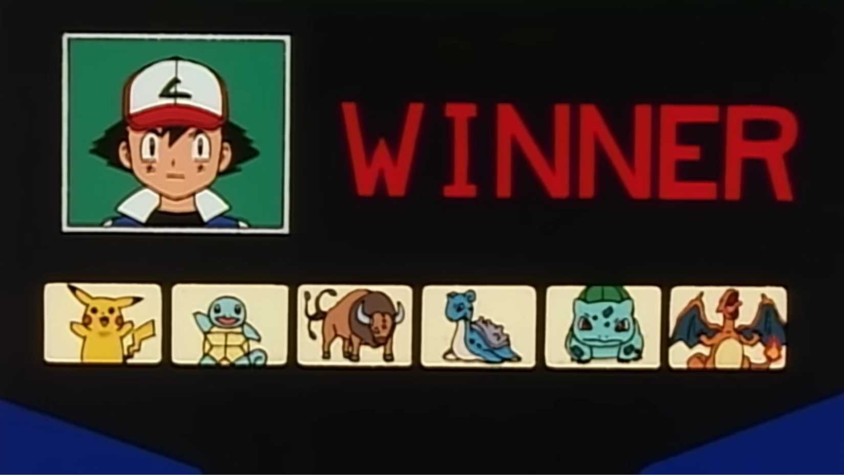 Ash Ketchum's winning team in the Orange League anime