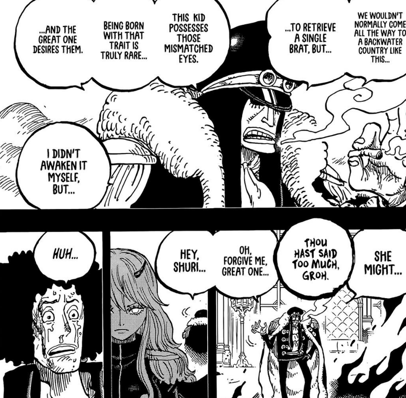 Manmayer Growlo discusses his and Shuri's heterochromia in One Piece Chapter 1186