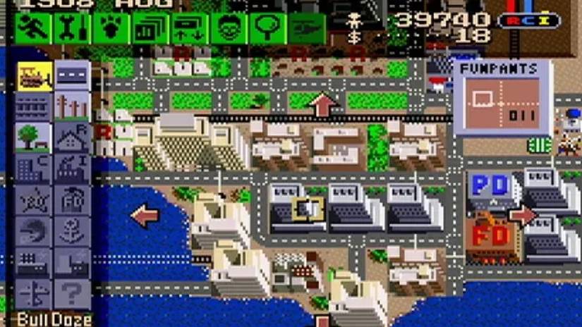 Sim City gameplay on SNES