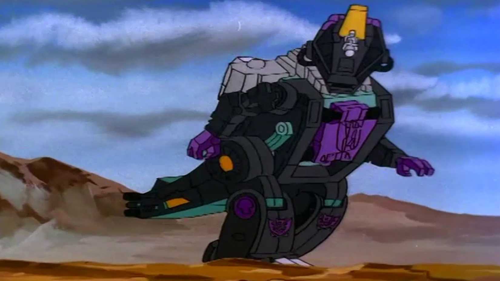 Transformers Trypticon on a rocky landscape