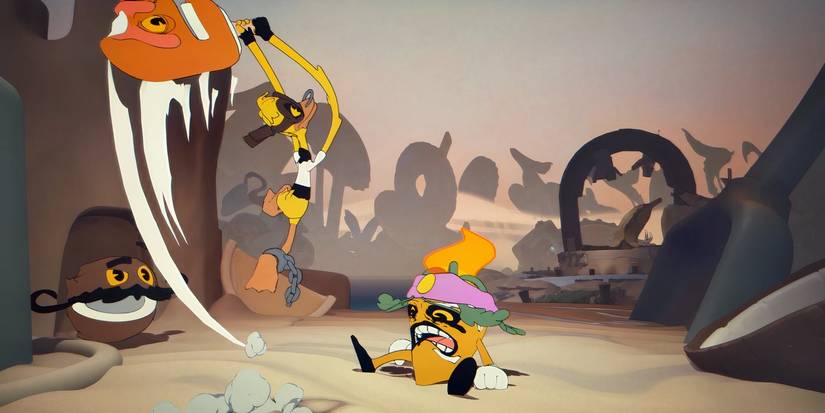 Cartoons fighting against each other