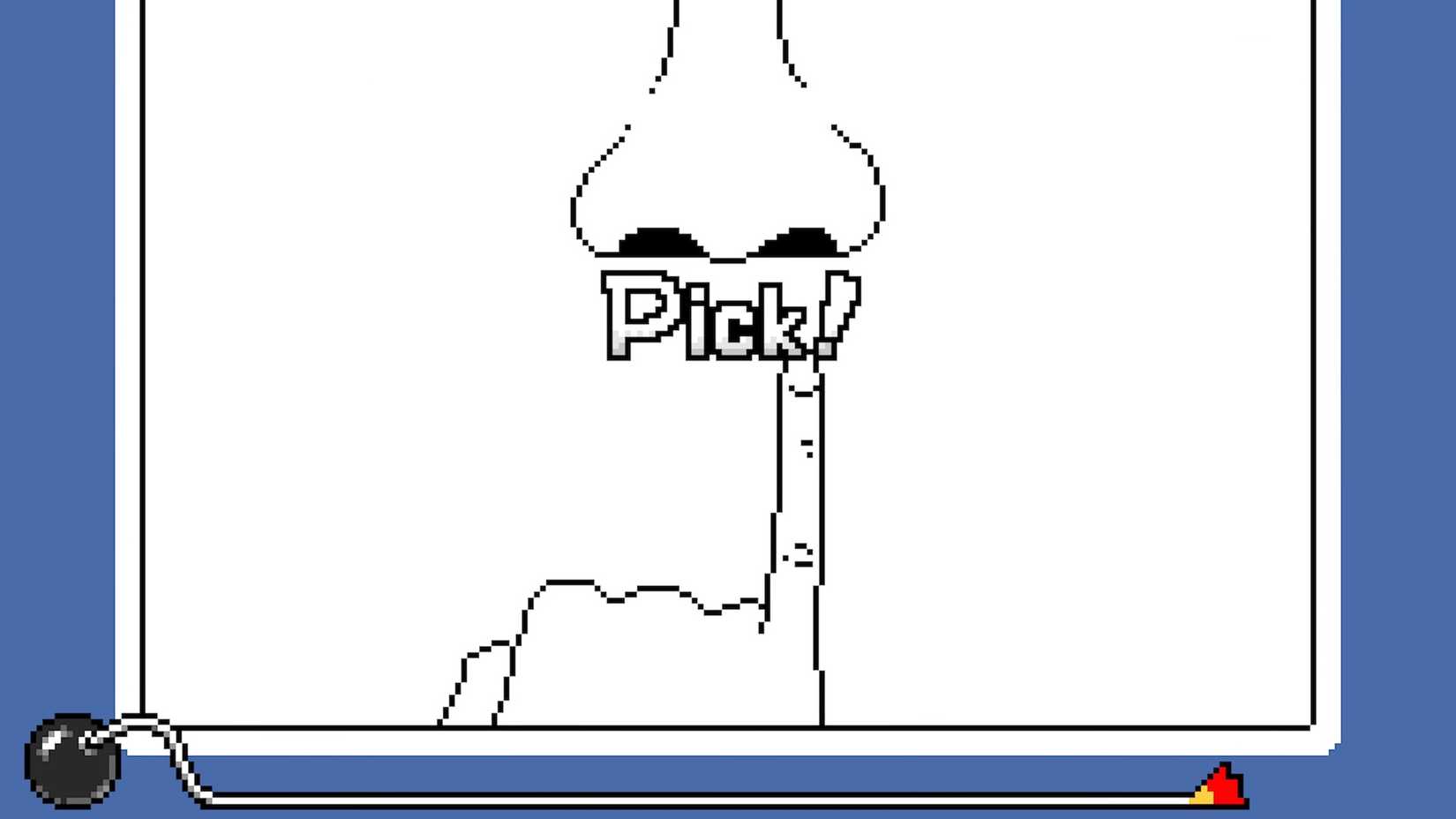 A WarioWare, Inc.: Mega Microgames! screenshot featuring a mini-game about picking a nose.