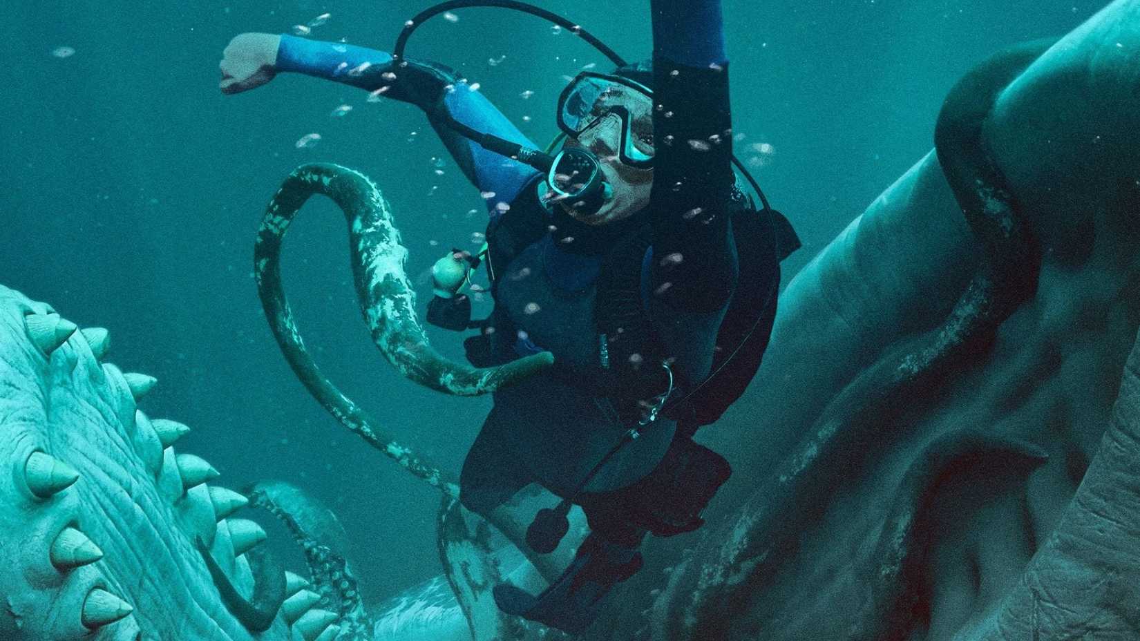 Jay Gardiner (Austin Abrams) getting swallowed by whale in Whalefall.