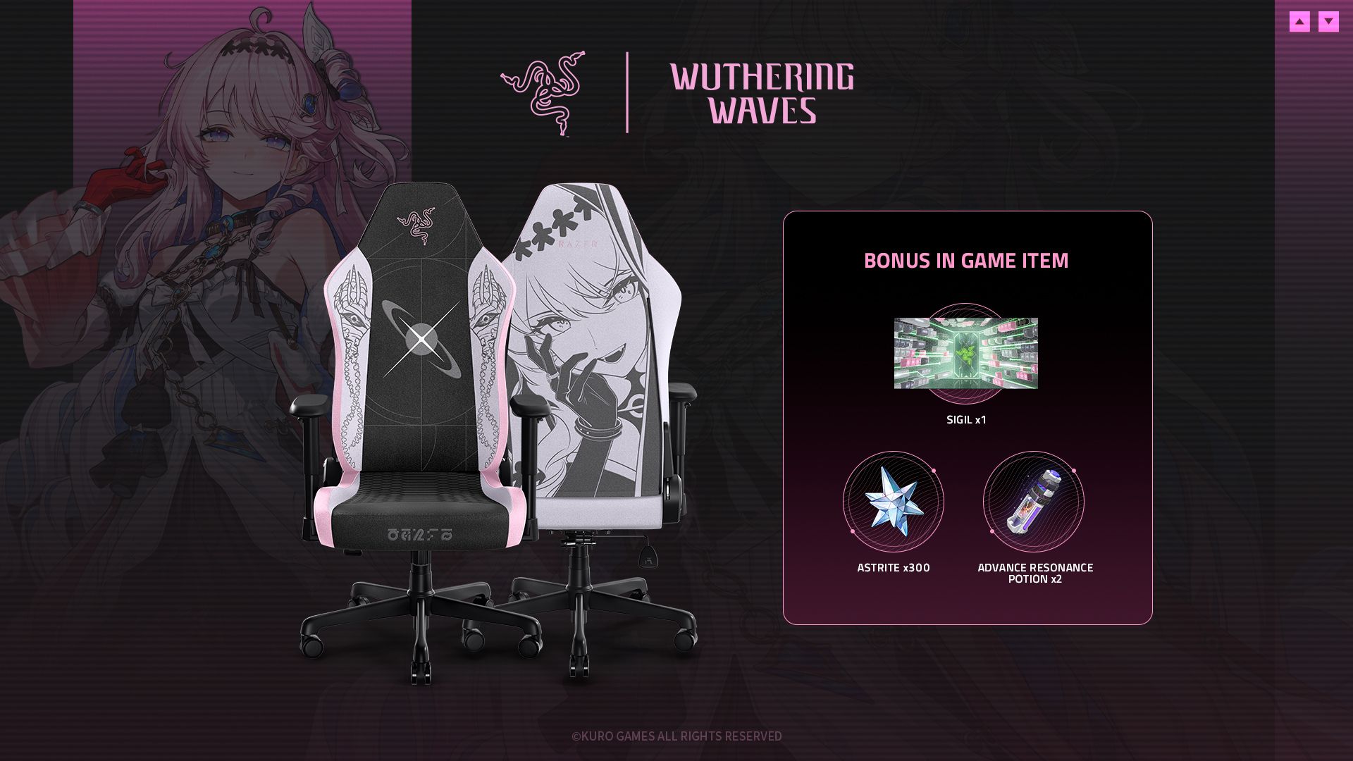 The official Wuthering Waves x Razer limited-edition gaming collection is modeled after the pink-haired beauty, Denia and features an ergonomic gaming chair, a wireless tenkeyless keyboard, a wireless gaming mouse and a large-format mouse mat.
