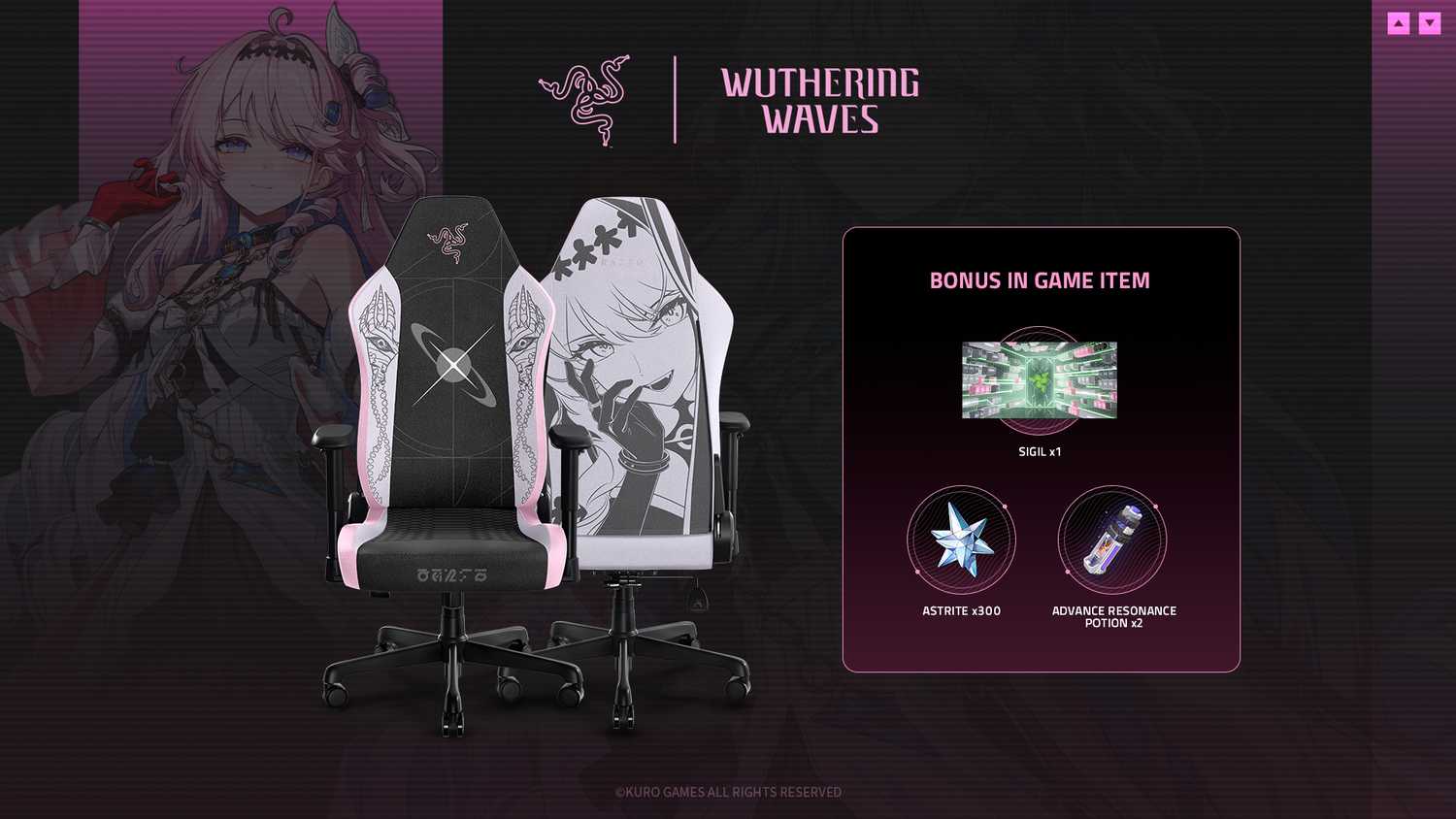 The official Wuthering Waves x Razer limited-edition gaming collection is modeled after the pink-haired beauty, Denia and features an ergonomic gaming chair, a wireless tenkeyless keyboard, a wireless gaming mouse and a large-format mouse mat.