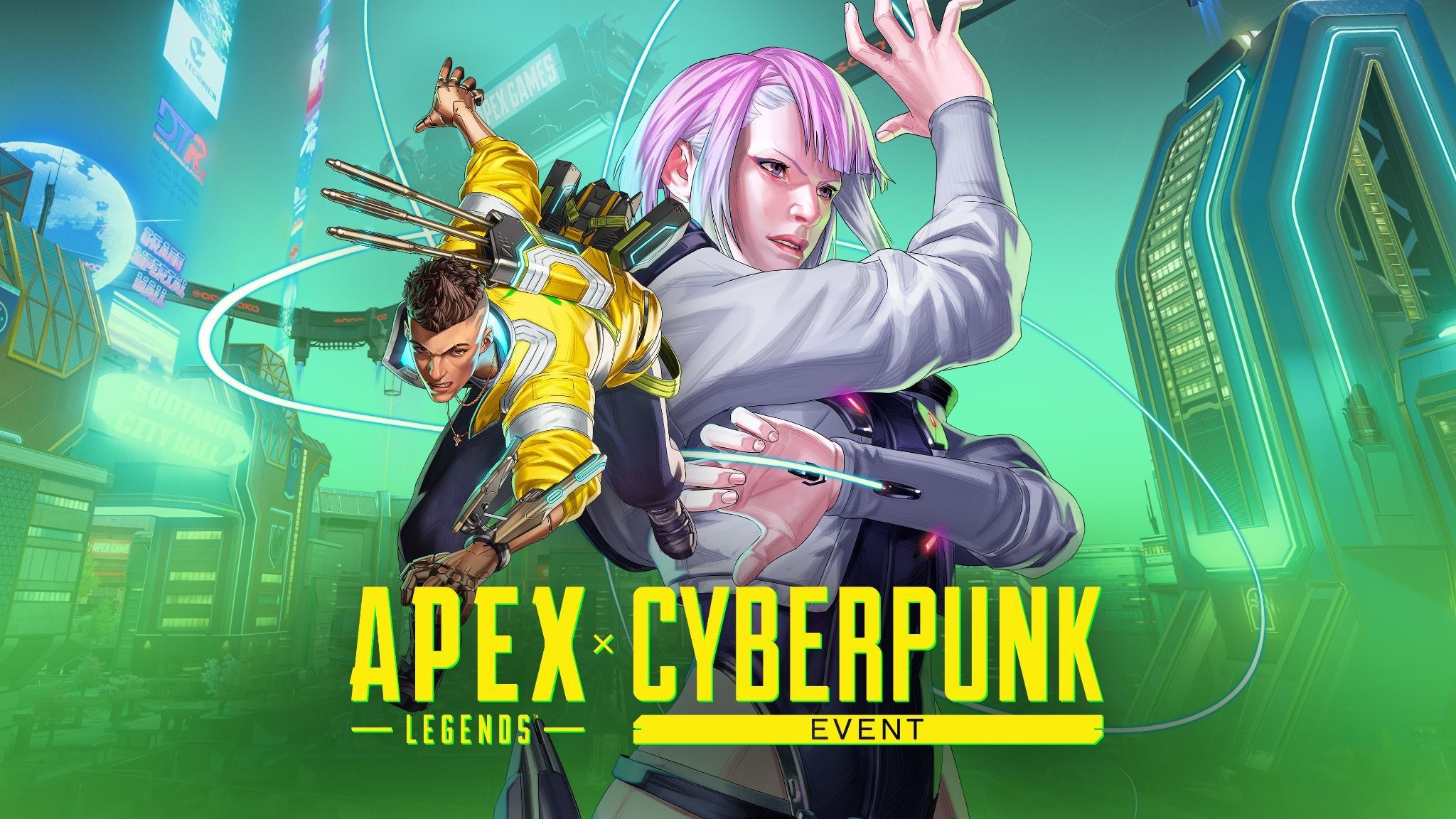 The upcoming Apex Legends x Cyberpunk Event will feature new character skins based on the anime cast of Edgerunners, as well as weapon skins, mods, a new limited-time map, and more, all inspired by the critically acclaimed Netflix anime series.