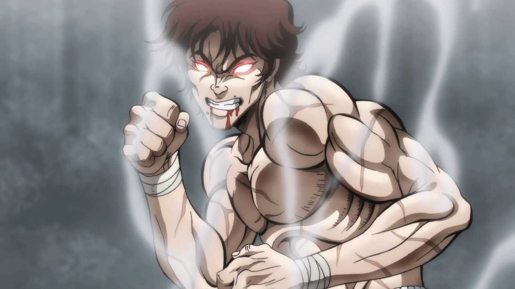 Baki Hanma prepares for a fight in Baki-Dou anime.