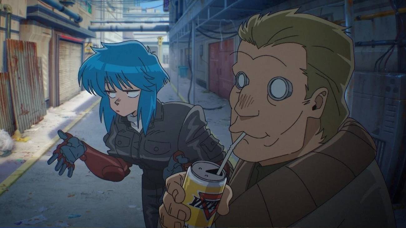 Major Kusanagi and Batou acting silly in The Ghost in the Shell 2026