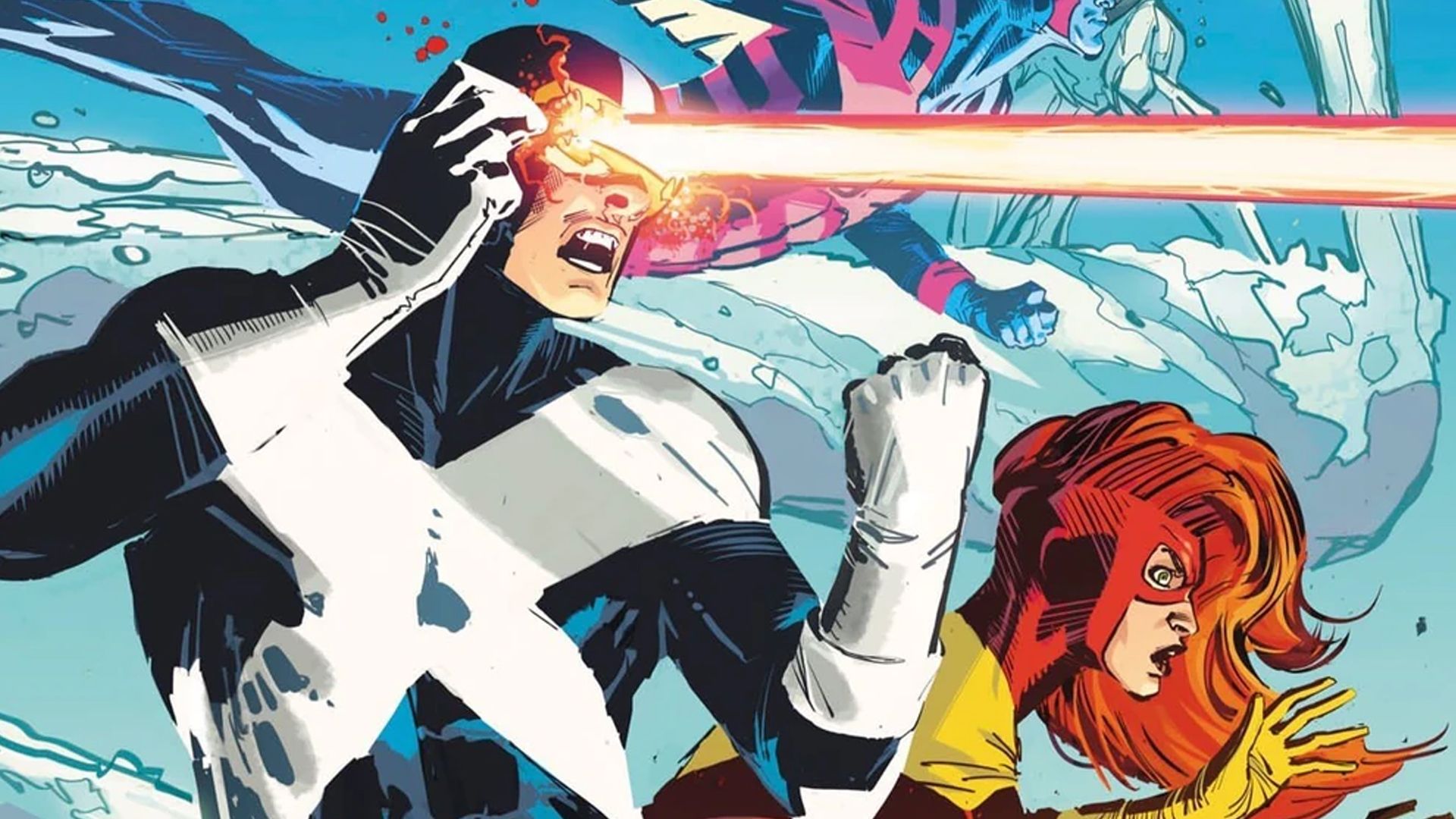 Cyclops unleashes his optic blast with the rest of X-Factor rushing into battle