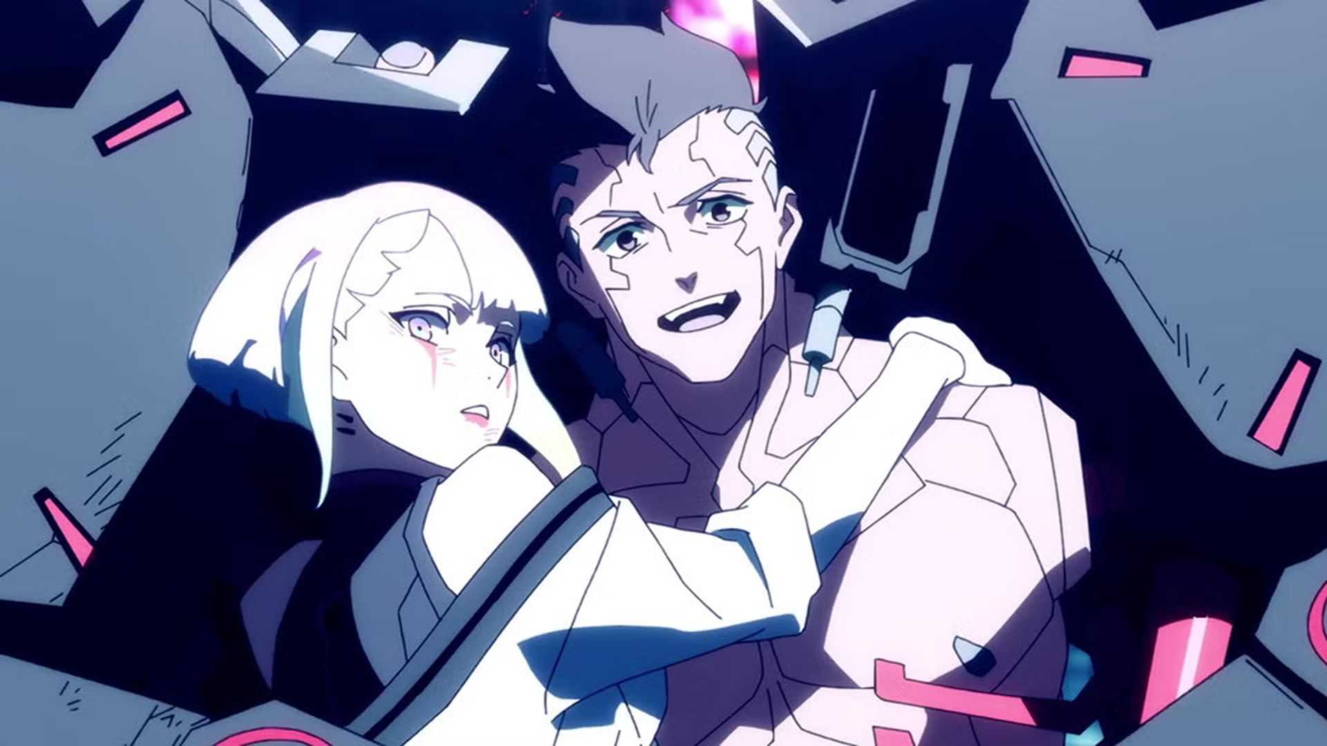 David carrying Lucy in Cyberpunk: Edgerunners