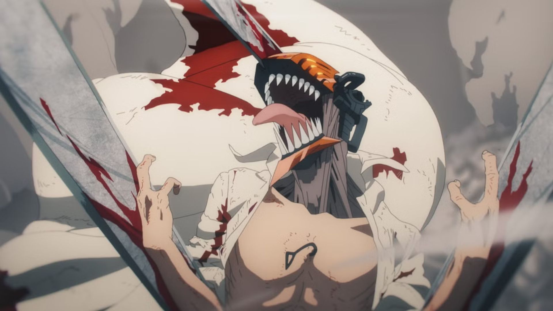 Denji in Chainsaw Man form in Chainsaw Man