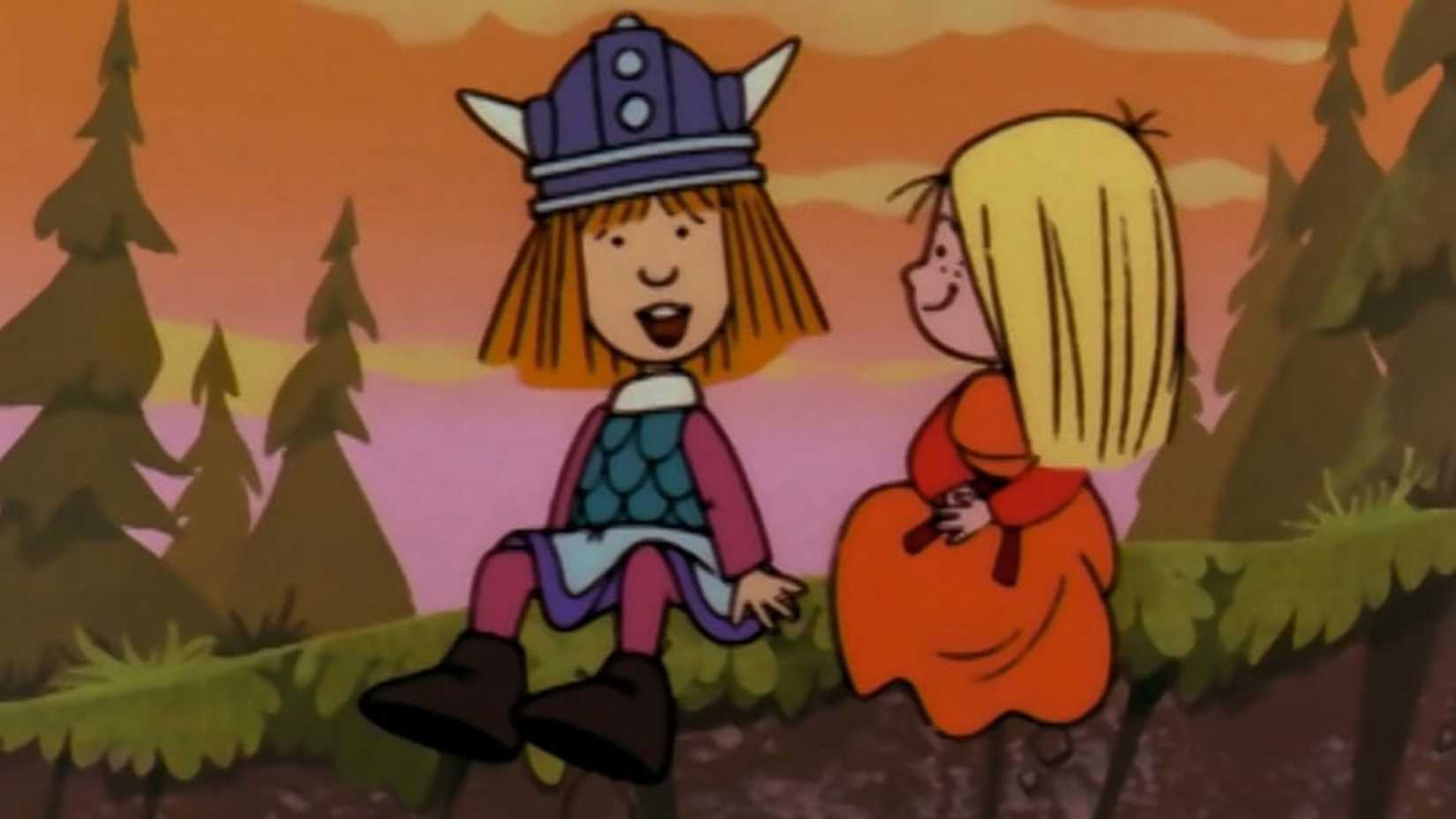 Vicky the Viking talking to Ylvie in Chiisana Viking Bikke anime