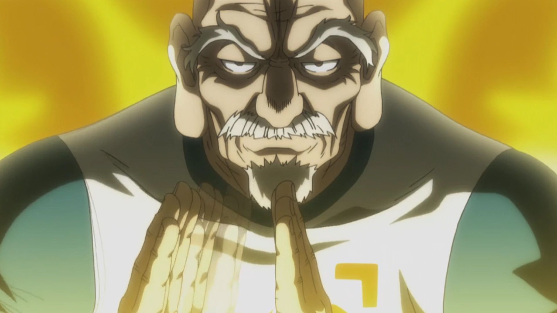 Isaac Netero looks serious in Hunter x Hunter