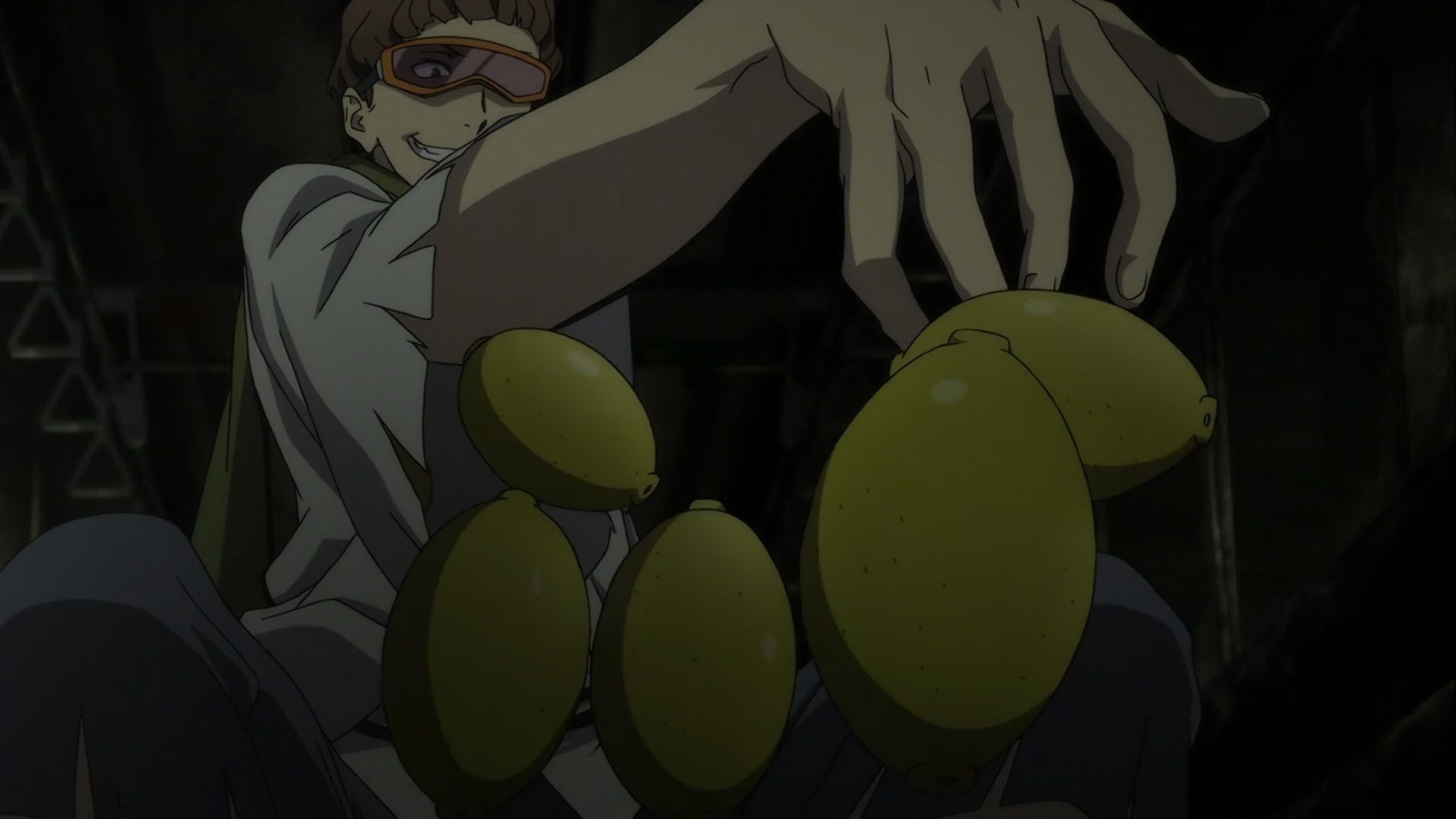 Motojiro Kajii dropping lemon bombs in Bungo Stray Dogs.