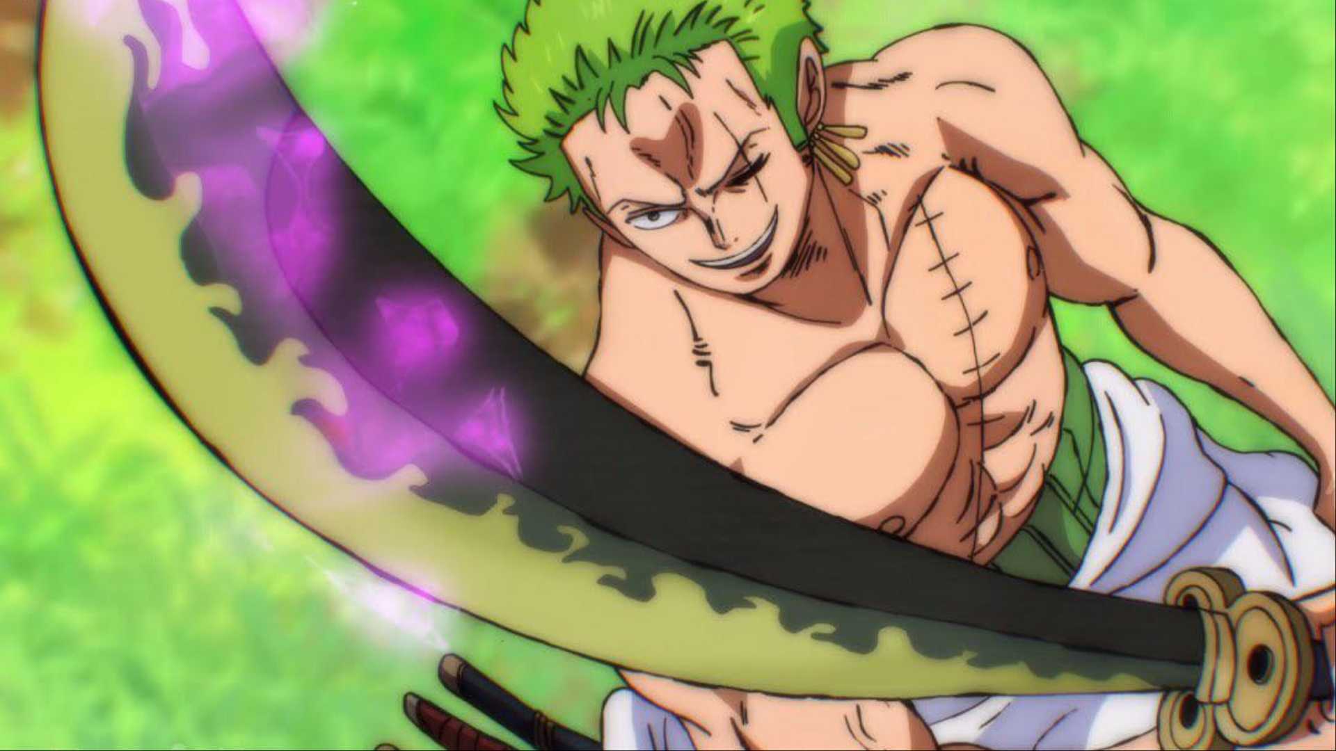 Zoro wields Enma in One Piece