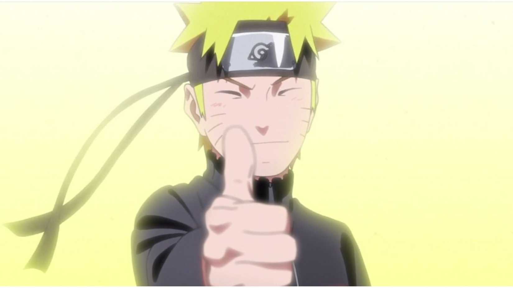 Naruto disant "Croyez-le et je lève le pouce.