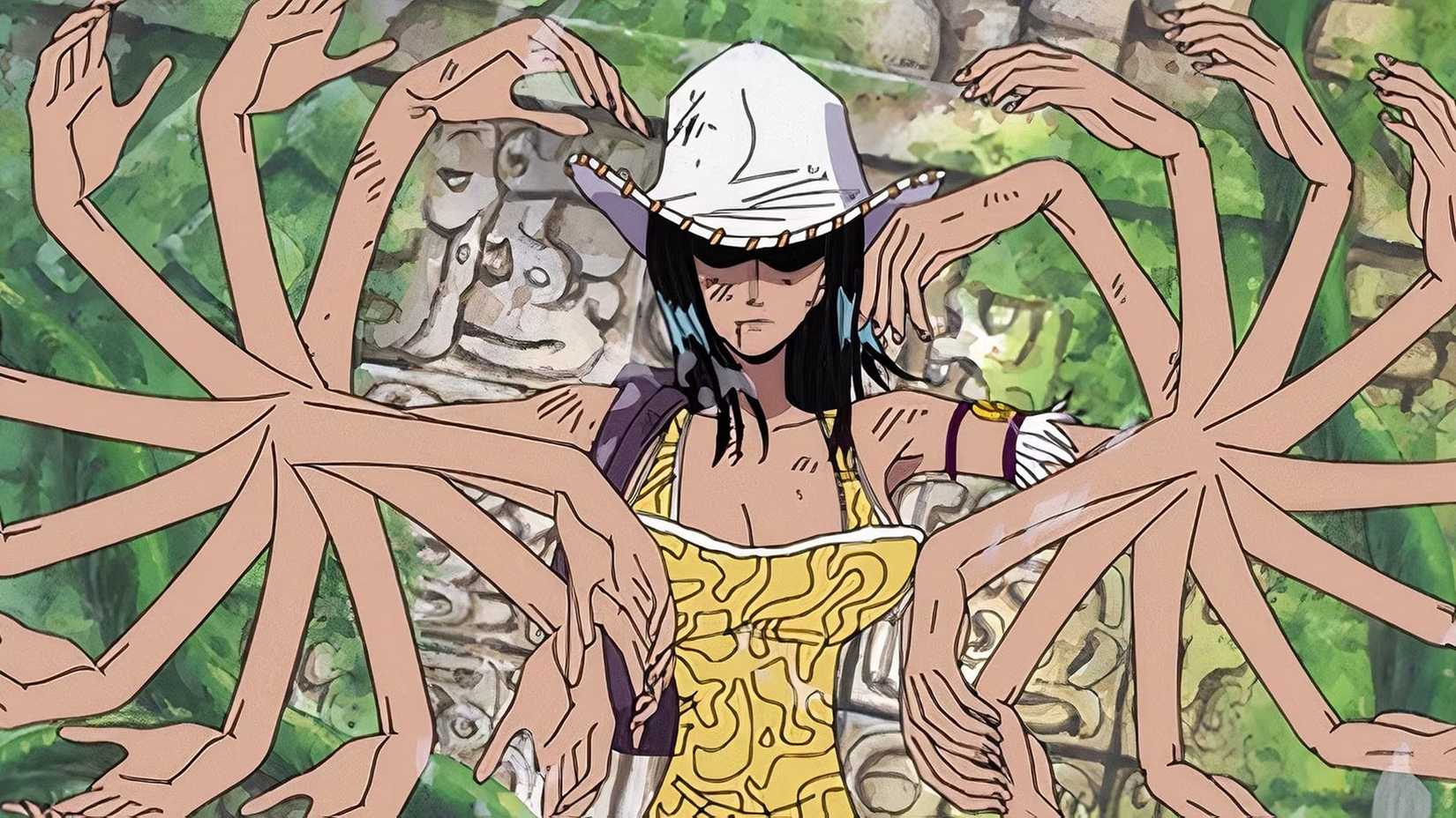 Nico Robin se fait pousser les bras dans One Piece