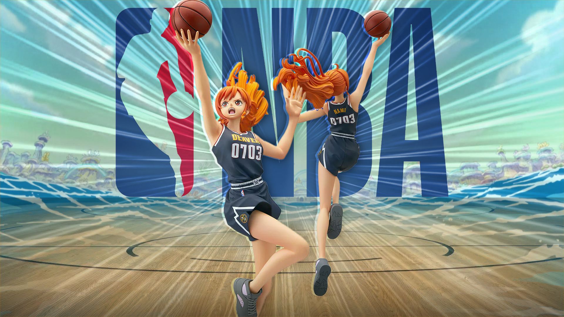 One Piece Unveils Nami's New Denver Nuggets Design in Official NBA Crossover