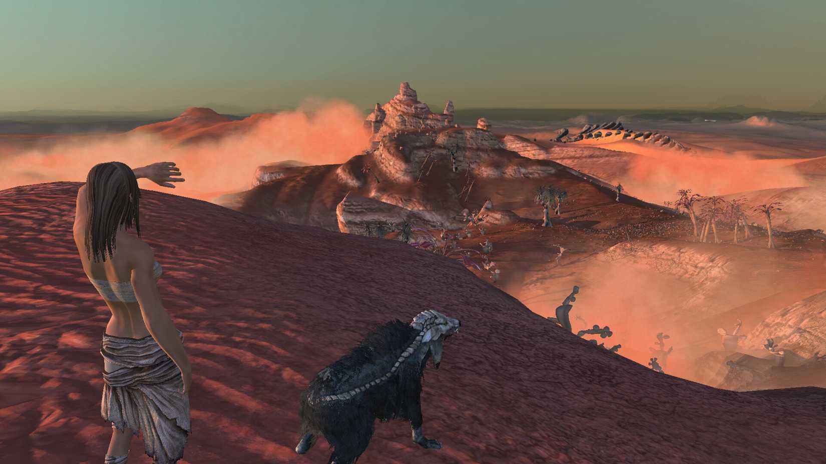 Player overlooking a desert landscape in Kenshi