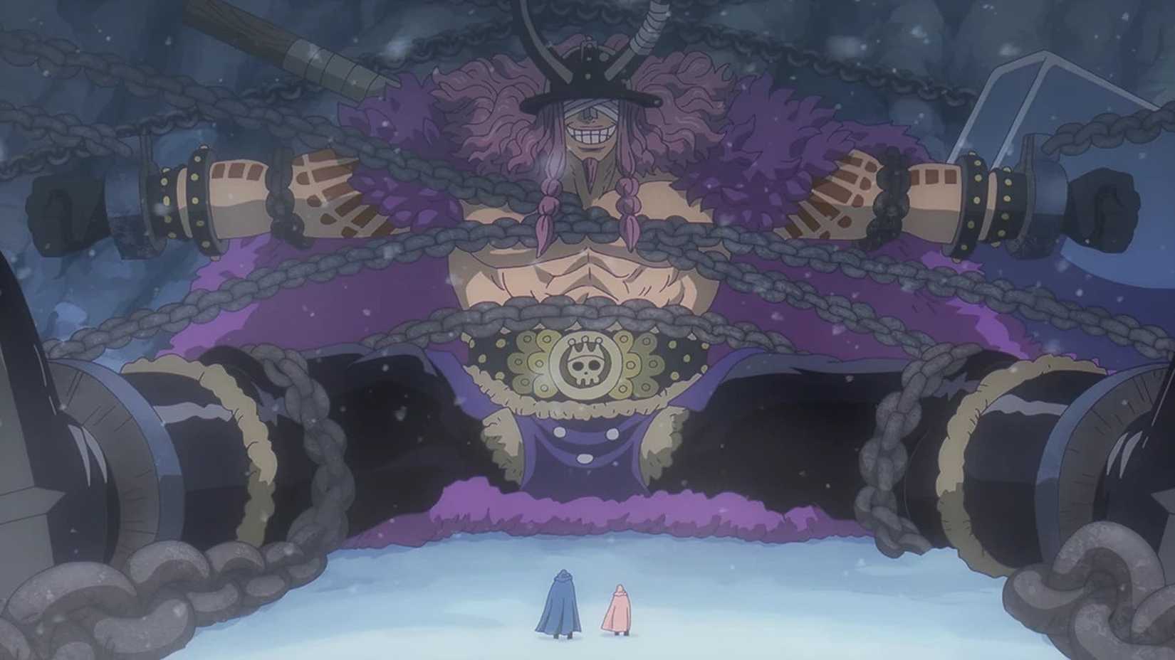 Prince Loki chained up in the Underworld in One Piece 