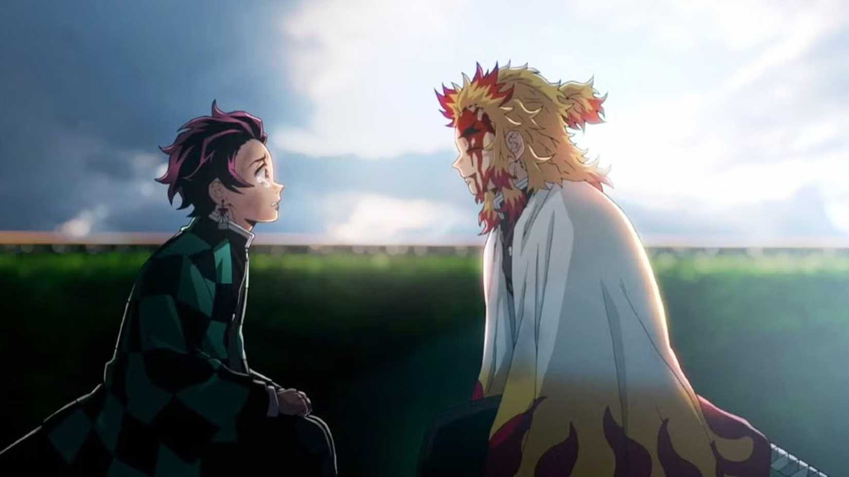 Rengoku speaks his last words to Tanjiro in Demon Slayer 