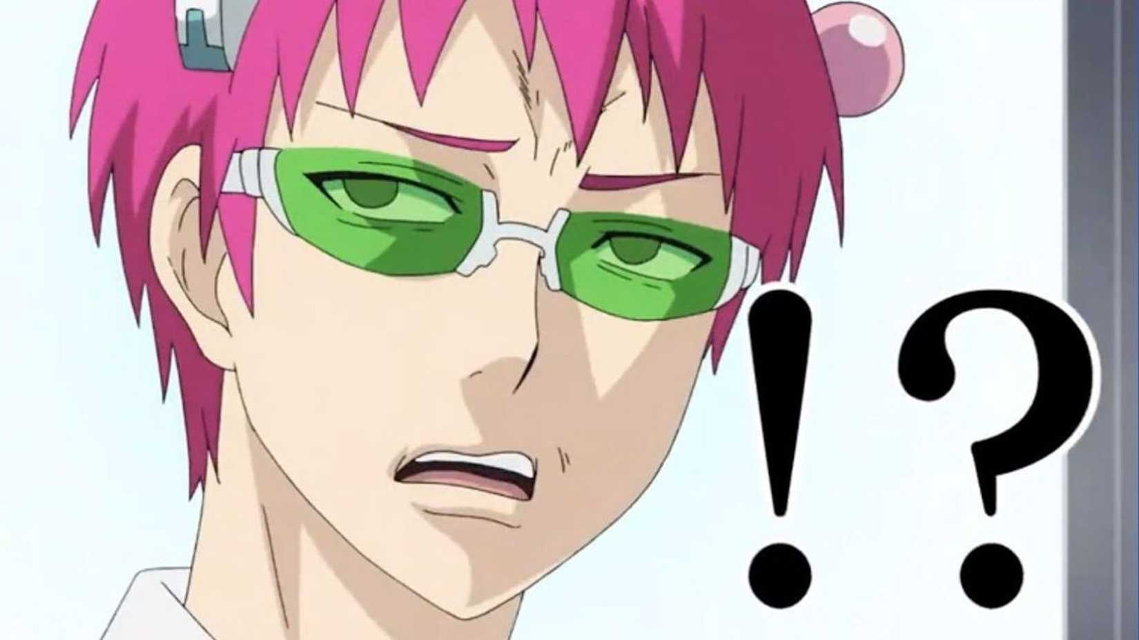 Saiki K looks both annoyed and confused in The Disastrous Life of Saiki K.