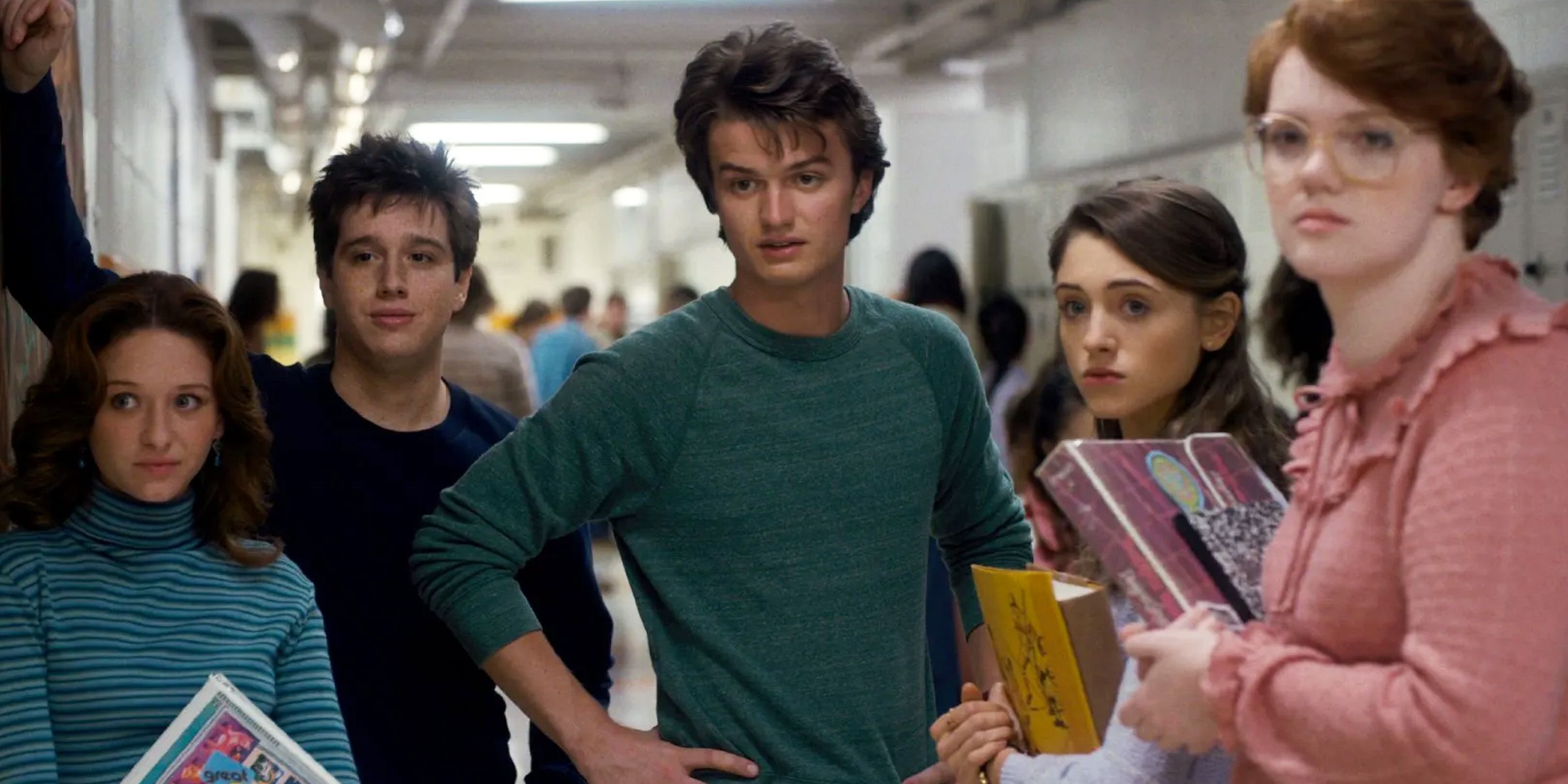 Steve with his friends, Nancy, and Barb in Stranger Things Season 1