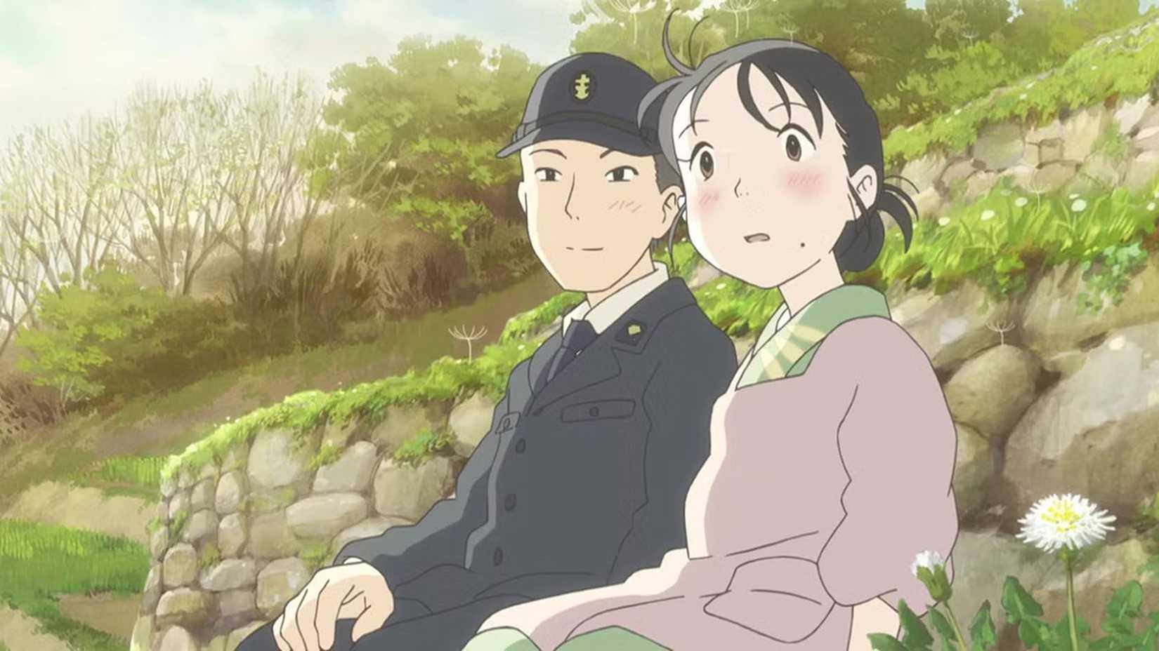 Suzu et Shuzaku sont assis ensemble dans In This Corner of the World
