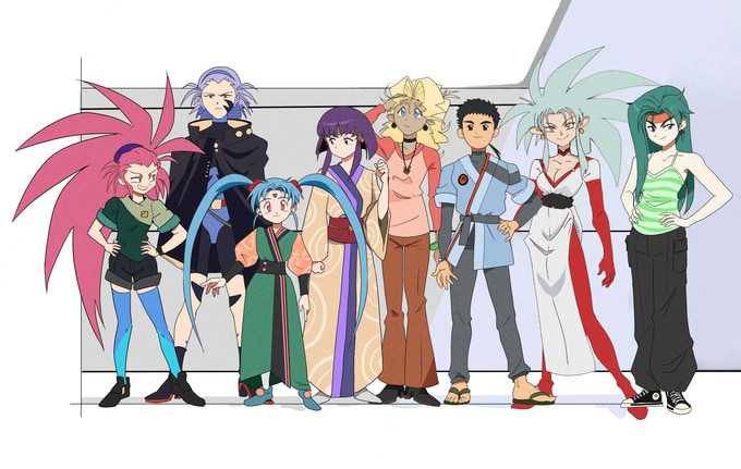 Official production artwork for the 2028 Tenchi Galaxy anime pilot produced by Armiger Entertainment, featuring the original anime staff, English voice actors and Nerissa Ravencroft of Hololive English as Risa the Space Pirate.