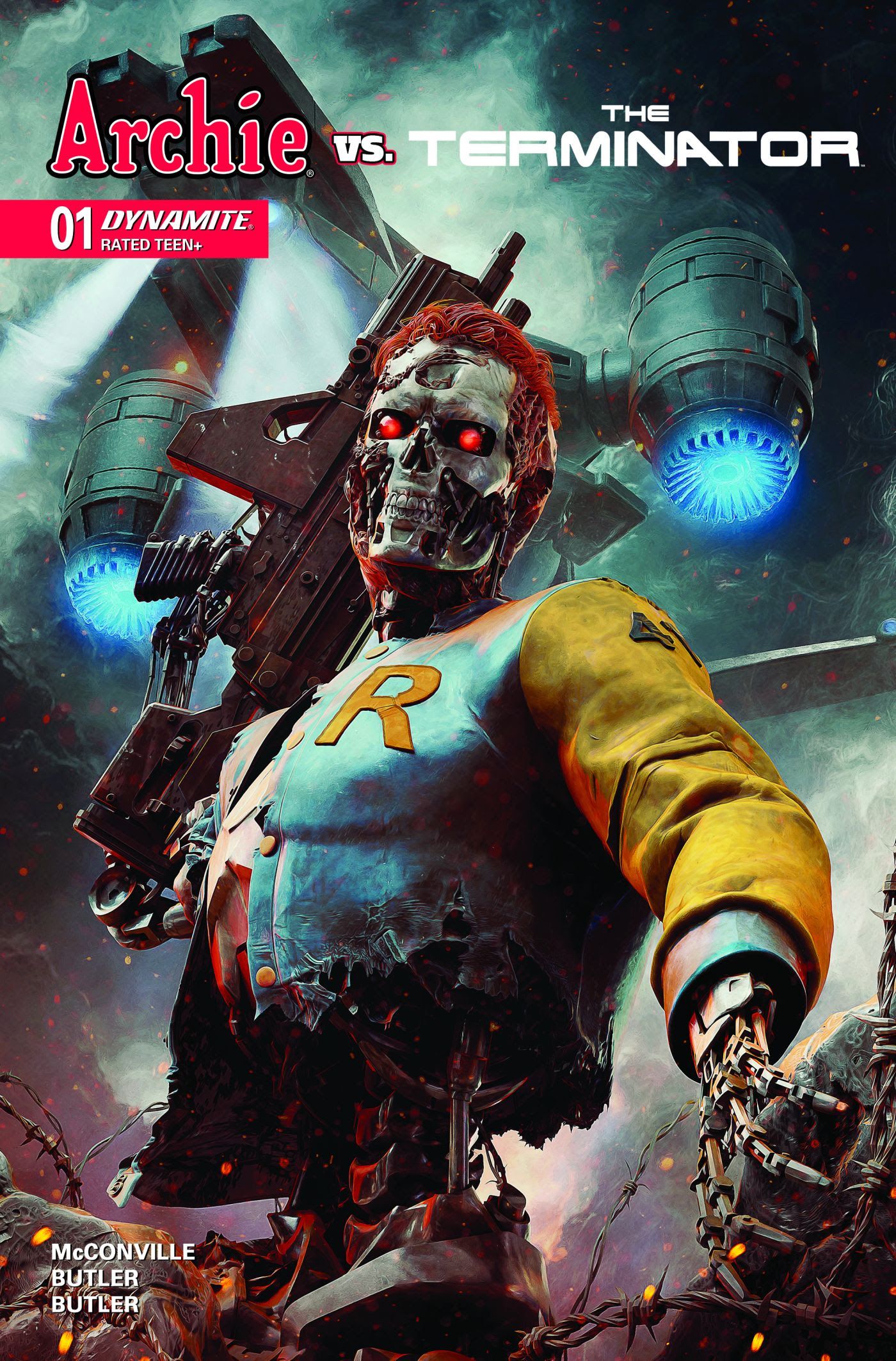 The first variant cover of Archie vs. Terminator #1