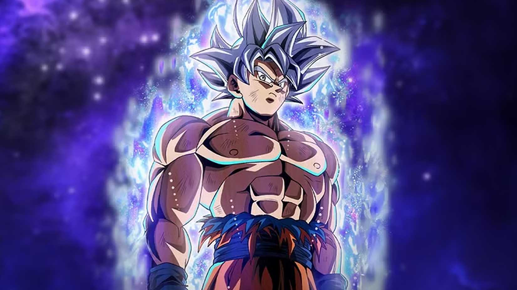 Ultra Instinct Goku looks sternly in Dragon Ball