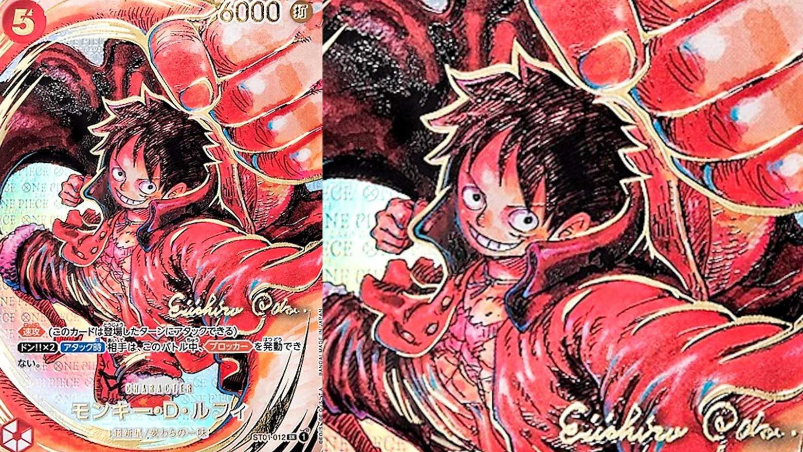  Monkey.D.Luffy (012) (Alternate Art) (Gold-Stamped Signature) - Awakening of the New Era (OP05) Pokemon TCG